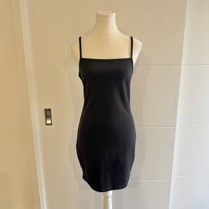 Women's small black Spaghetti Strap slip-on Dress